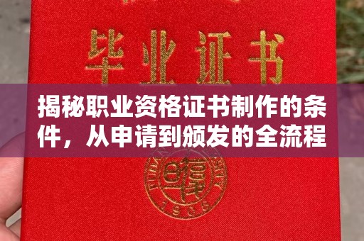 深泽揭秘职业资格证书制作的条件，从申请到颁发的全流程解析